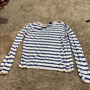 H&M Blue and White Striped Sweater
